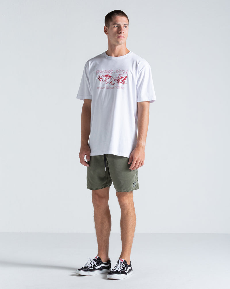 Camiseta Regular Volcom Ingrow Branca
