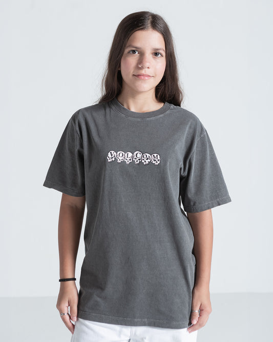 Camiseta Especial Volcom Headz Will Roll Preta