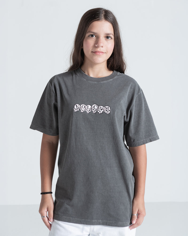 Camiseta Especial Volcom Headz Will Roll Preta
