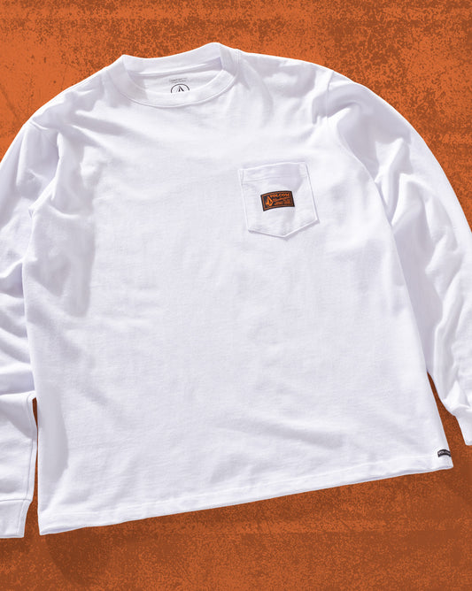 Camiseta Especial Volcom Manga Longa Workwear Branca