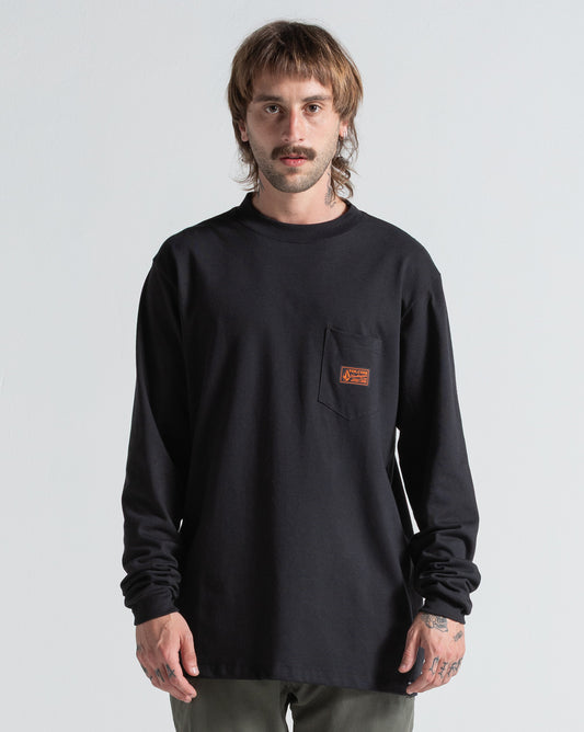 Camiseta Especial Volcom Manga Longa Workwear Preta