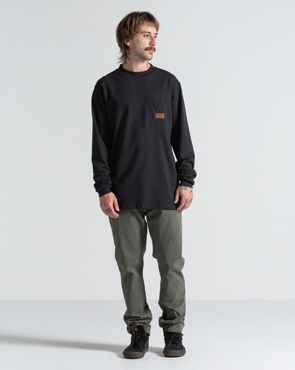 Camiseta Especial Volcom Manga Longa Workwear Preta