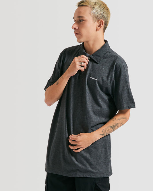 Polo Volcom Corporate Mescla Preto