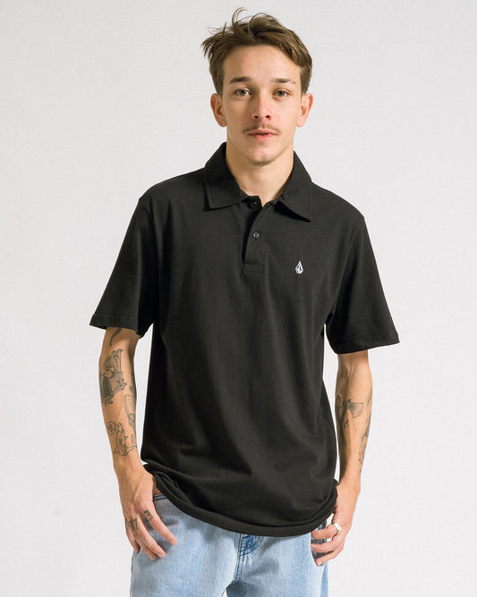 Polo Volcom Solid Stone Preta
