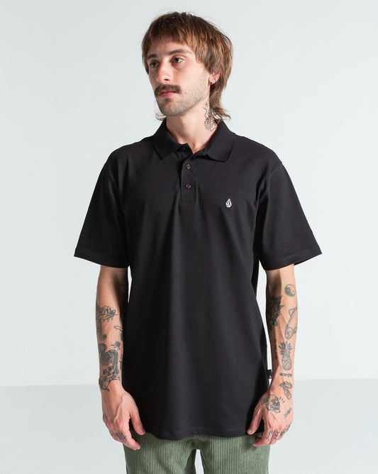 Camiseta Polo Volcom Classic Stone Preta