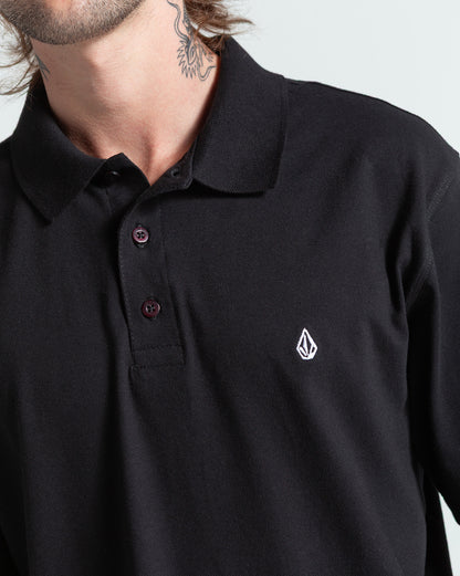 Camiseta Polo Volcom Classic Stone Preta