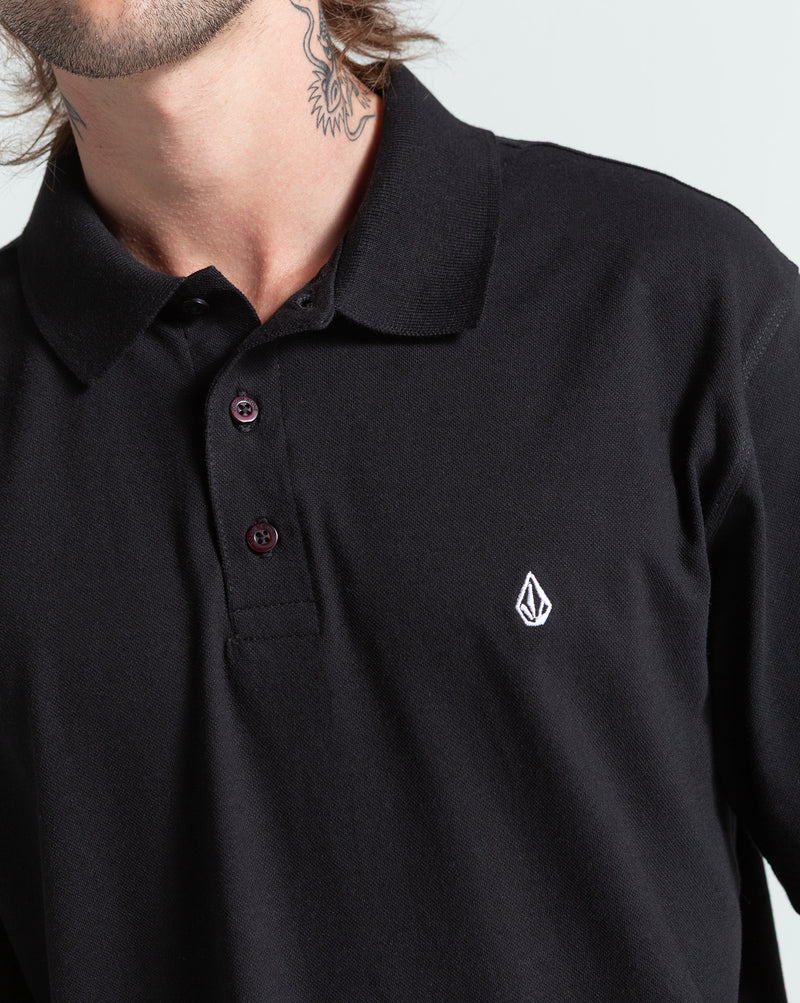 Camiseta Polo Volcom Classic Stone Preta