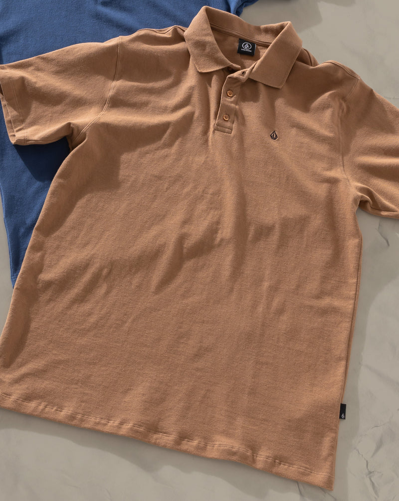 Camiseta Polo Volcom Classic Stone Marrom