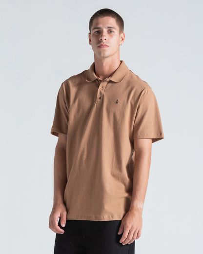 Camiseta Polo Volcom Classic Stone Marrom