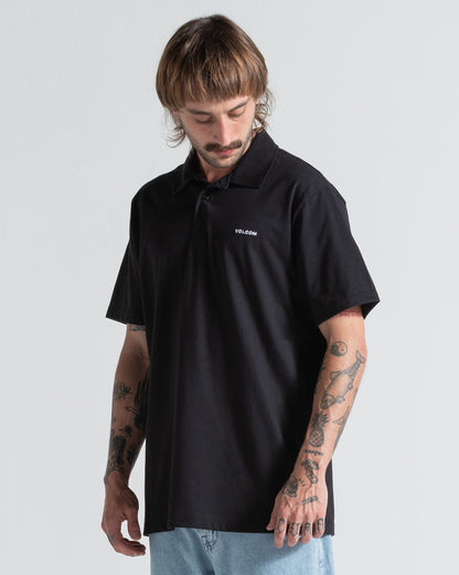 Camiseta Polo Volcom Corporate Preta