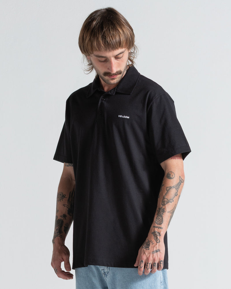 Camiseta Polo Volcom Corporate Preta