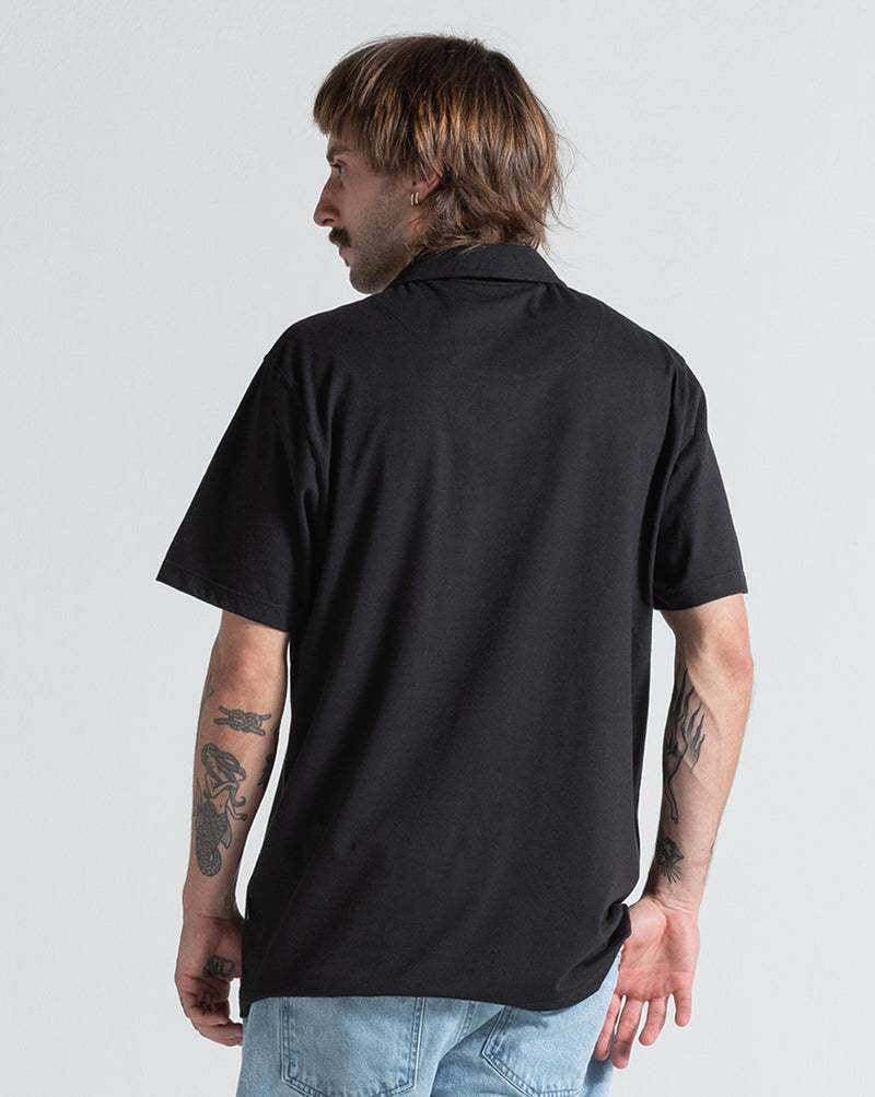 Camiseta Polo Volcom Corporate Preta