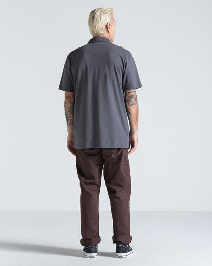 Camiseta Polo Volcom Corporate Cinza Chumbo