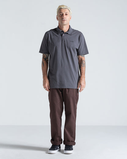 Camiseta Polo Volcom Corporate Cinza Chumbo
