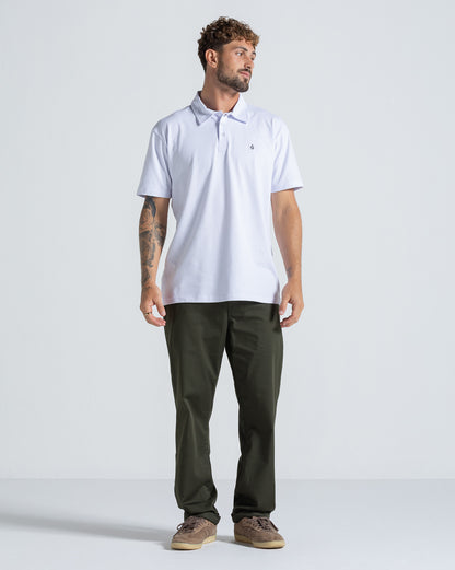 Camisa Polo Volcom Classic Stone Branca