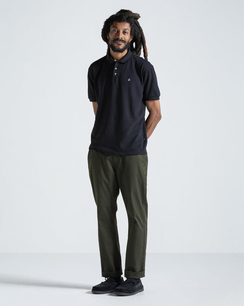 Camisa Polo Volcom Classic Stone Preta