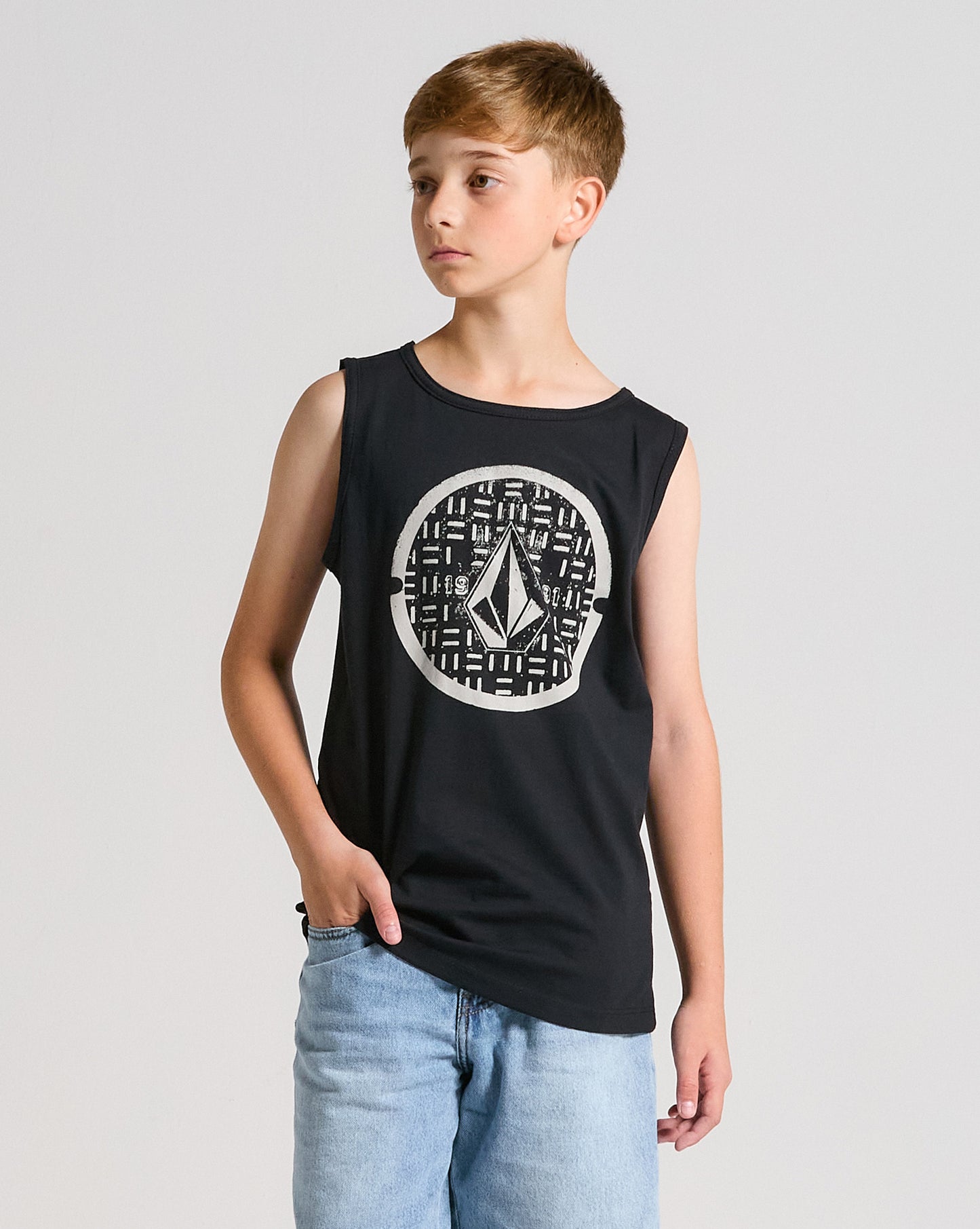 Regata Volcom Circle Texture Juvenil Preta