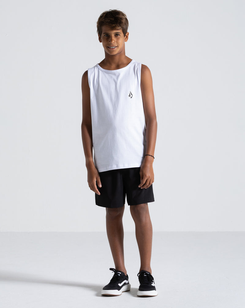 Regata Volcom Iconic Stone Juvenil Branca