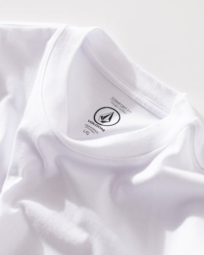 Camiseta Comfort Fit Volcom Pistol Stone Branca