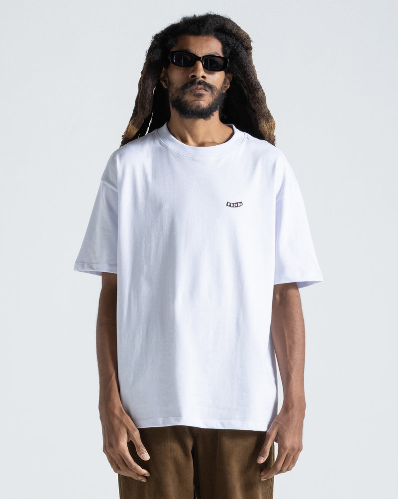 Camiseta Comfort Fit Volcom Pistol Stone Branca