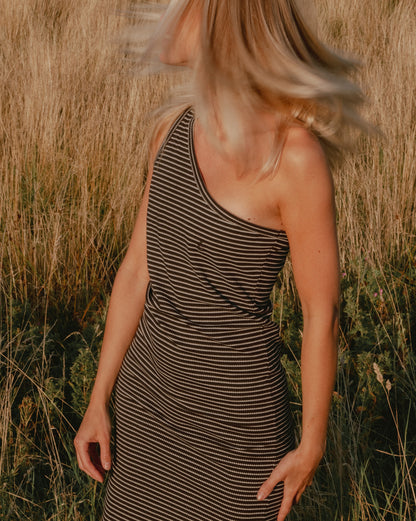 Vestido Volcom Assym Stripe Preto