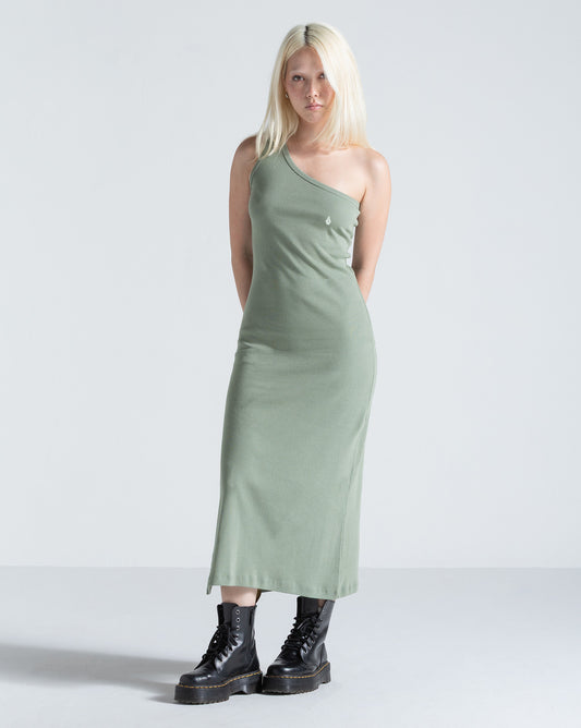 Vestido Volcom One Shoulder Verde