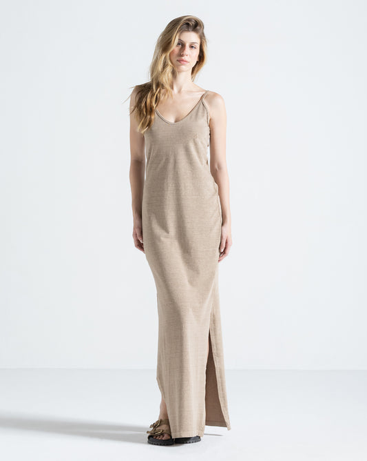 Vestido Volcom Stone Wash Bege