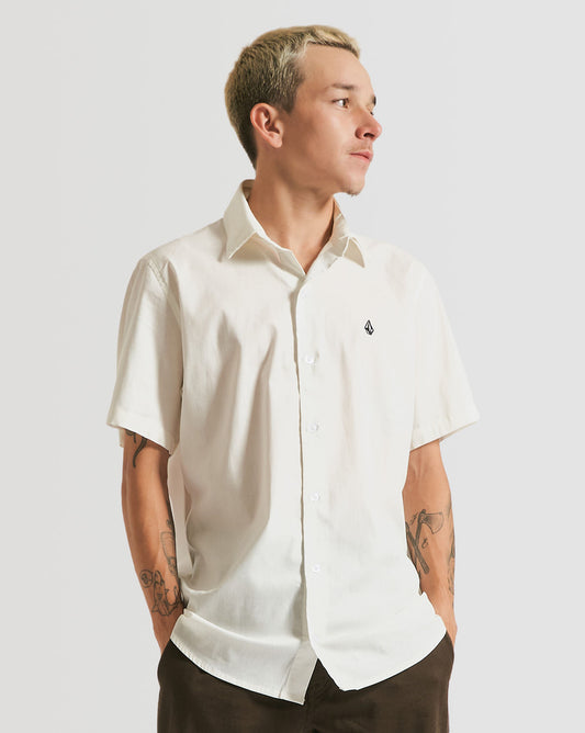 Camisa Volcom Solid Stone Off White