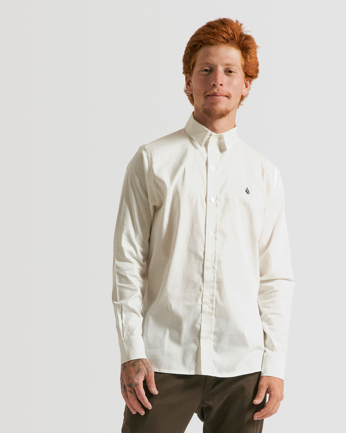 Camisa Volcom Solid Stone Off White